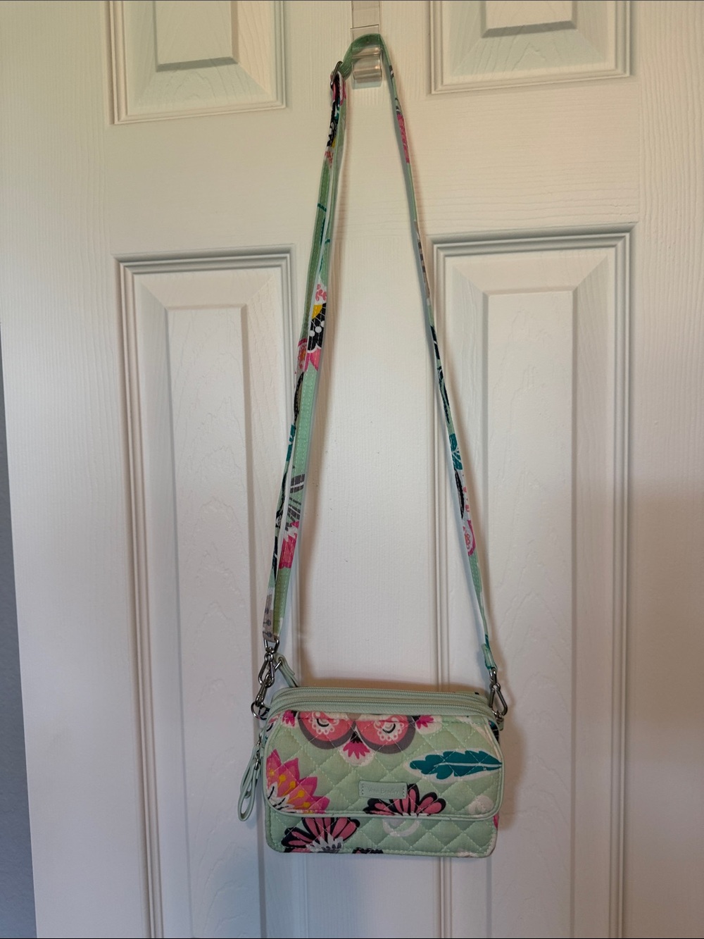 Vera Bradley Mint Floral Quilted Crossbody